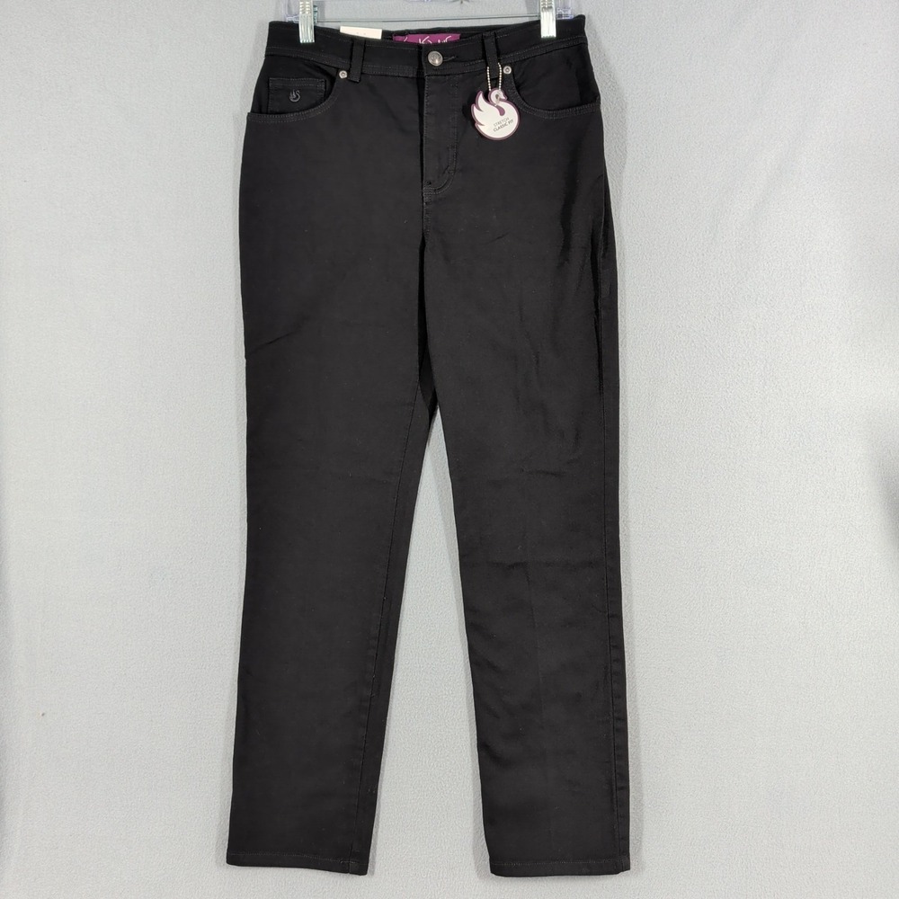 Gloria Vanderbilt Amanda Classic Fit Jeans Women's 8 Black Stretch Denim